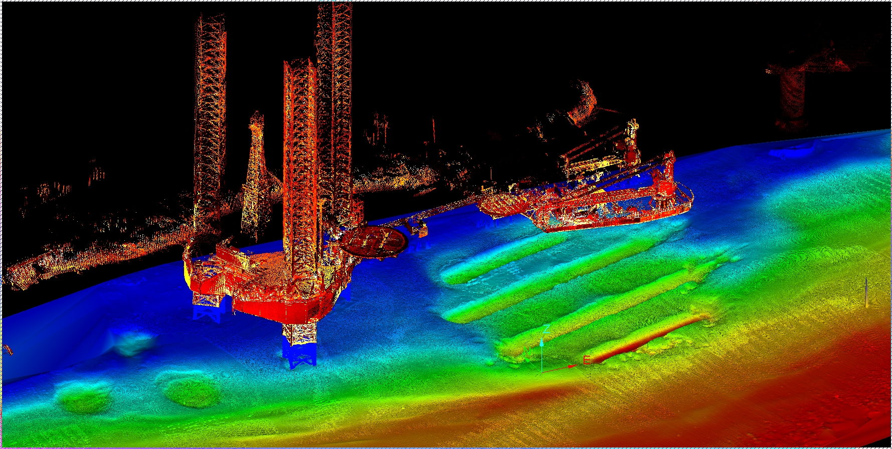 InteLAS data combined with multibeam data