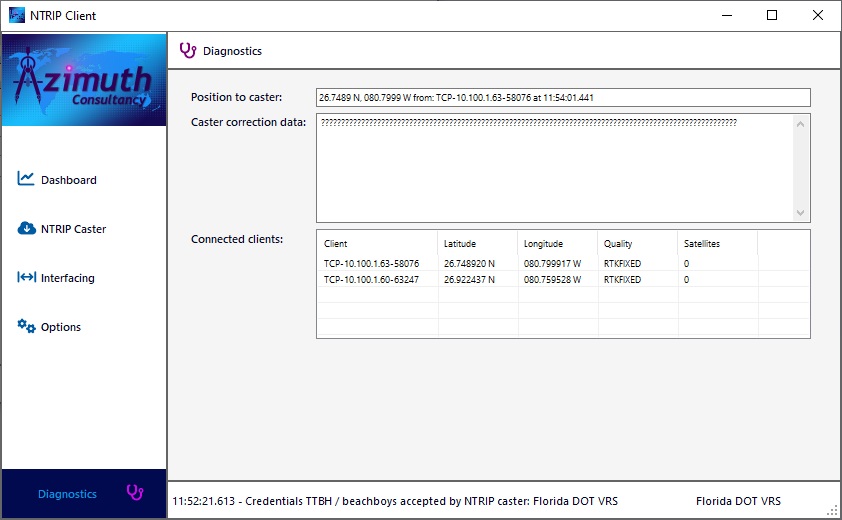 Diagnostics page