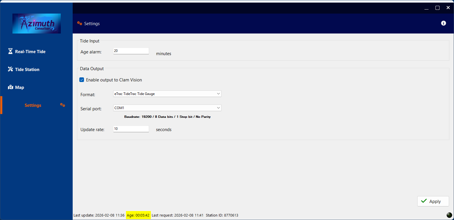 Configuration page